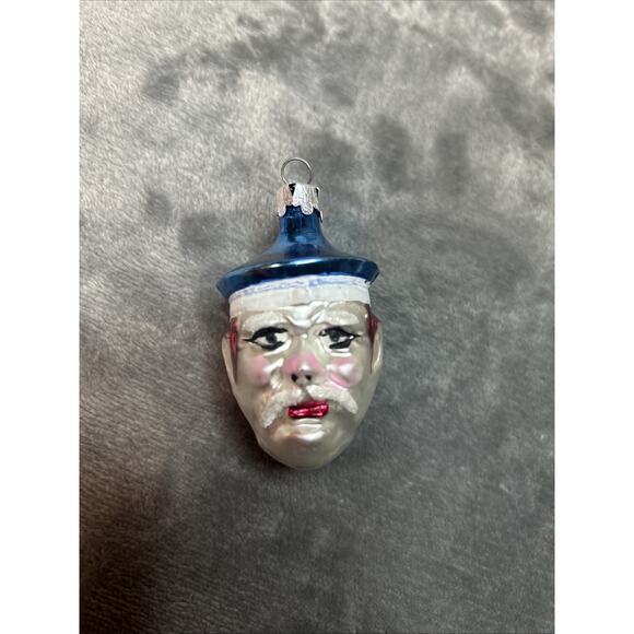 Vintage Christmas Ornament Sailors Face Made in Poland, Nautical Sea - Picture 1 of 6